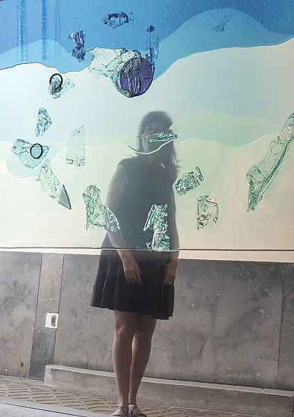 Mare Plasticum 2 — Antonella_Quacchia_Mare plasticum 2_Detail 1_Mixed media on mirror board_152.5x122cm_2023.jpg