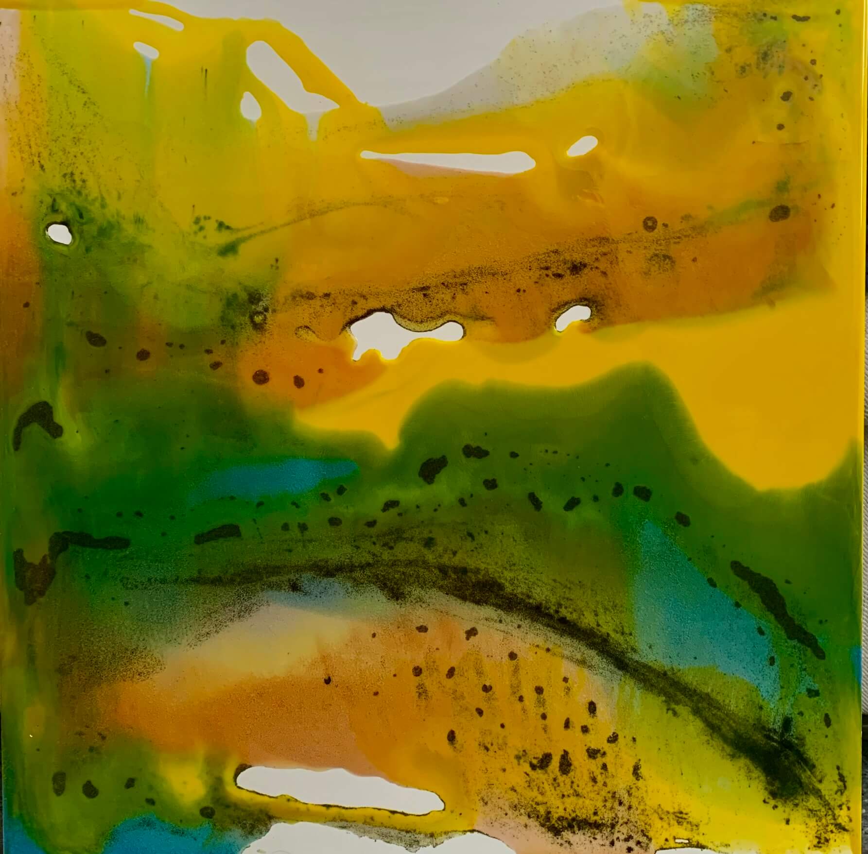 Another Day abstract painting Antonella Quacchia resin volcanic sand